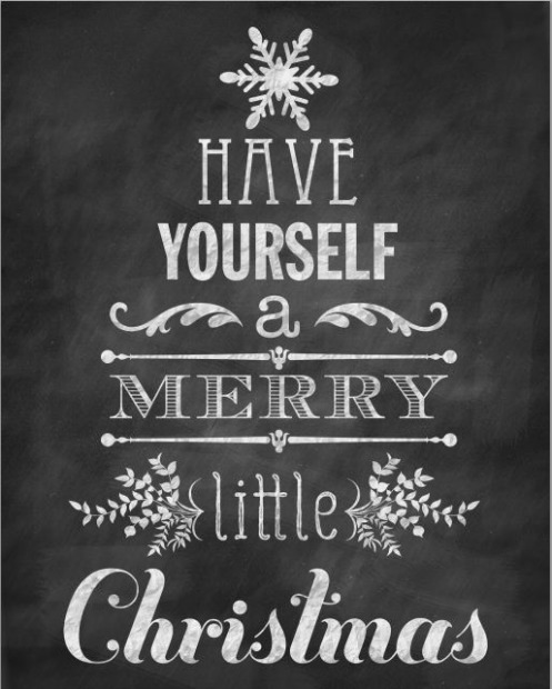 Chalkboard Christmas Printable :: FREE on HoosierHomemade.com