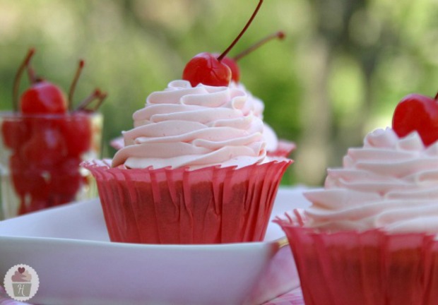 Cherry Almond Cupcakes :: HoosierHomemade.com