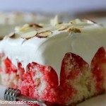 Cherry Almond Poke Cake | Recipe on HoosierHomemade.com
