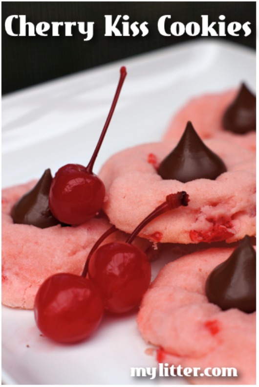 Chocolate Cherry Kiss Cookies