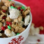 Peanut Butter & Chocolate Chex Party Mix | 15 minute treat | Recipe on HoosierHomemade.com