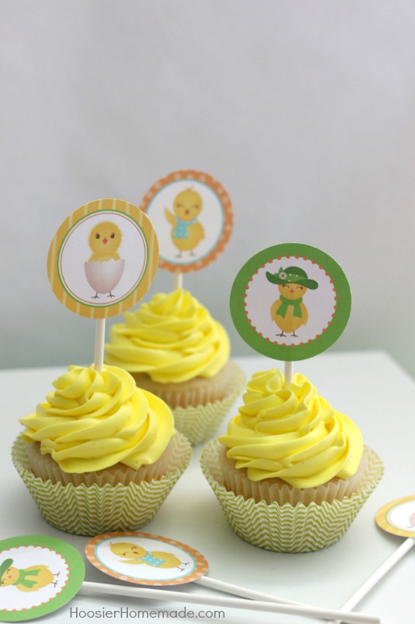 Add these adorable FREE Printable Cupcake Toppers to your Spring or Easter Cupcakes! These go perfect with the Chick Cupcakes!