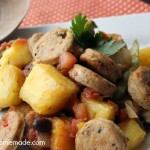 Jalapeno Chicken Sausage with Mango Salsa | Recipe on HoosierHomemade.com