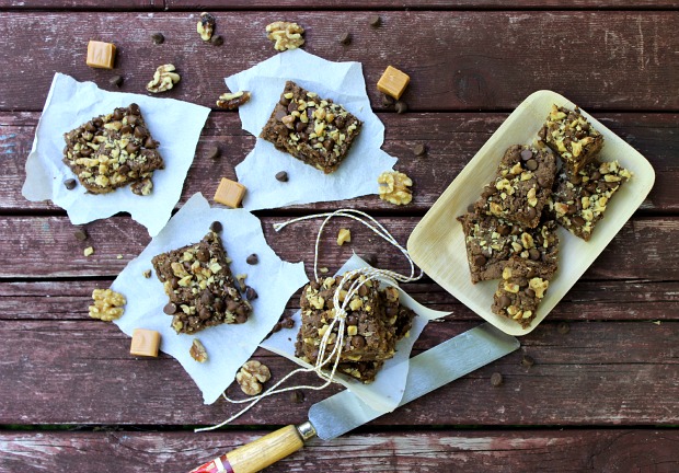 Chocolate Caramel Nut Bars :: Recipe on HoosierHomemade.com