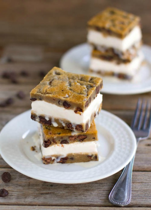 Chocolate Chip Cookie Ice Cream Bars