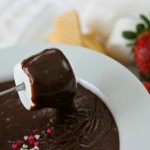 Chocolate Fondue: 2 ingredients and only 10 minutes of time | Recipe on HoosierHomemade.com