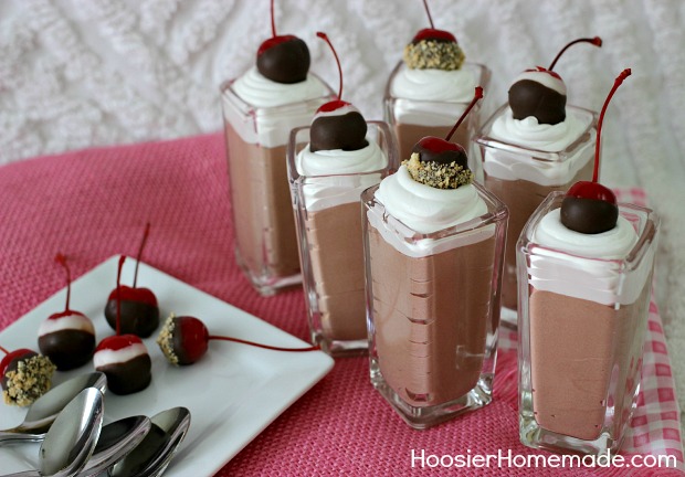 Chocolate Mousse with Chocolate Covered Cherries | Recipe on HoosierHomemade.com