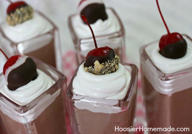 Chocolate Mousse with Chocolate Covered Cherries | Recipe on HoosierHomemade.com