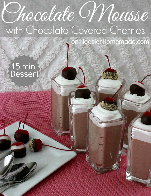 Chocolate Mousse with Chocolate Covered Cherries | Recipe on HoosierHomemade.com