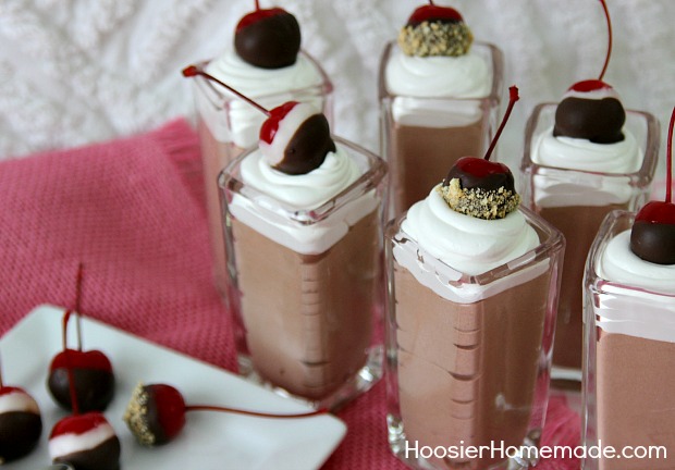 Chocolate Mousse with Chocolate Covered Cherries | Recipe on HoosierHomemade.com