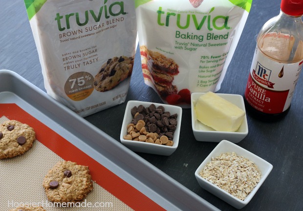Chocolate Peanut Butter Oatmeal Cookies made with Truvia Baking Blend