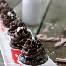 Mini Chocolate Peppermint Truffle Cupcakes