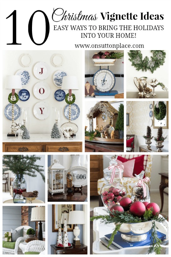 Christmas Decorations for Tables -- 10 ways to decorate your home for the holidays - 100 Days of Homemade Holiday Inspiration on HoosierHomemade.com