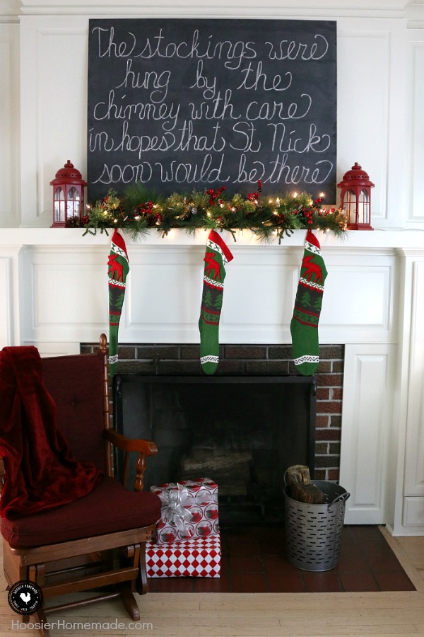 Vintage Christmas Decorating Ideas - "The stockings were hung by the chimney with care. In hopes that St. Nicholas would soon be there." This Christmas Mantel will add a special memory to your home, it's easy to create and doesn't take much time at all.