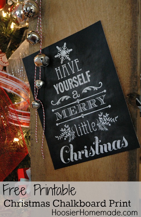 Christmas Chalkboard Print :: FREE Printable available at HoosierHomemade.com