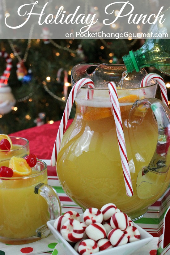 Serve your guests this Christmas Punch! It's easy to make with only a few ingredients! Pin this to your Christmas Recipe Board!