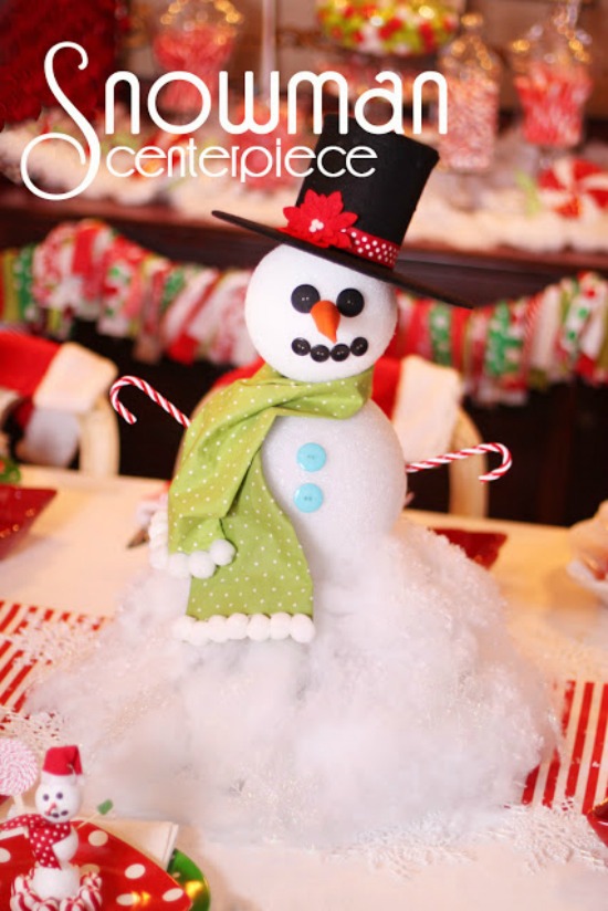 With just a few simple supplies, create this adorable Snowman for your Holiday Table! Pin this idea to your Christmas Crafts board!