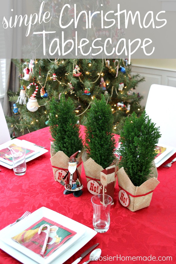 Simple Christmas Tablescape | on HoosierHomemade.com #PFDecorates