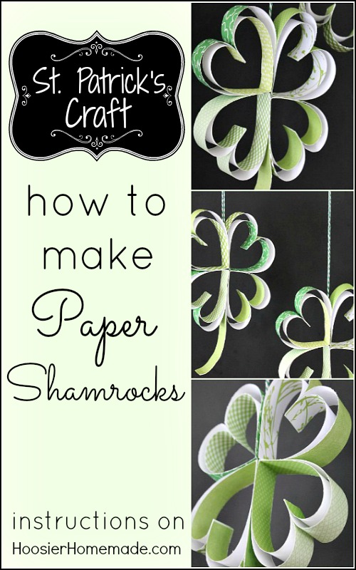 St. Patrick's Day Craft: How to make Paper Shamrocks : Instructions on HoosierHomemade.com
