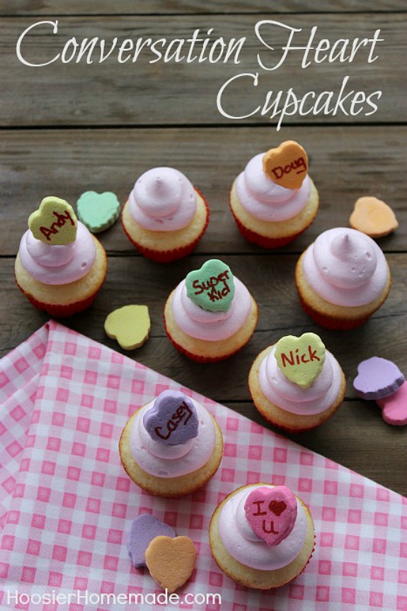 Vanilla Cupcakes with Fluffy Marshmallow Frosting - the perfect  Valentine's Day Cupcake! Pin to your Valentine's Day Board!