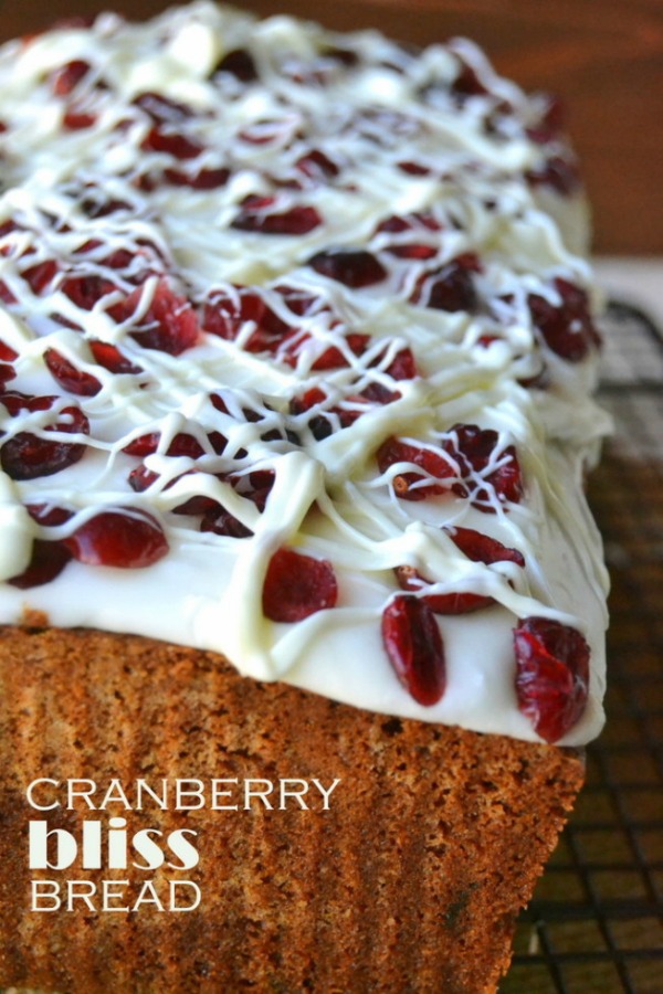 Just like Starbuck's serves, this Cranberry Bliss Bread is the perfect Christmas Recipe for your holiday season! Visit our 100 Days of Homemade Holiday Inspiration for more recipes, decorating ideas, crafts, homemade gift ideas and much more!