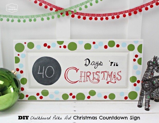 DIY Chalkboard Christmas Countdown Sign : 100 Days of Homemade Holiday Inspiration on HoosierHomemade.com