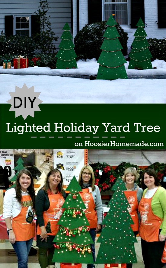 Learn how to make this Lighted Holiday Yard Tree, it's easier than you think! Pin to your Christmas Board!