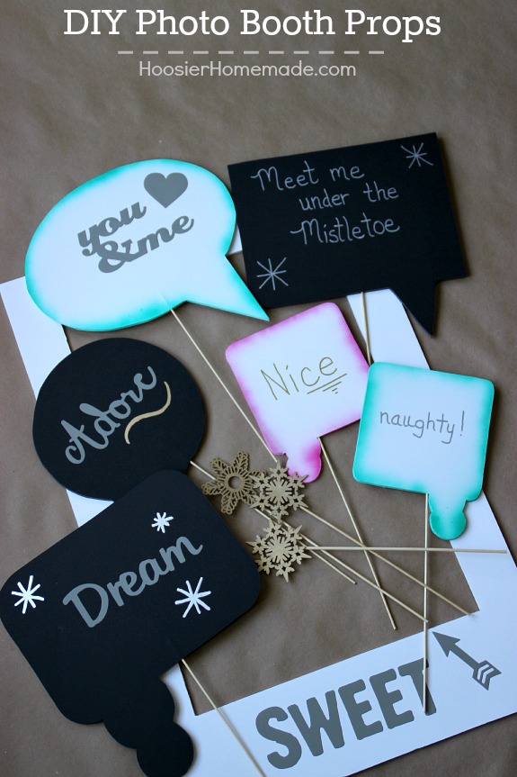 Create one-of-a-kind Photo Booth Props for the holidays, your next party or celebration! They are easy and LOTS of fun! Pin to your Party Board!