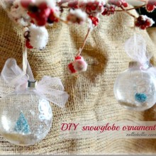 DIY Snow Globe Ornaments: 100 Days of Homemade Holiday Inspiration on HoosierHomemade.com