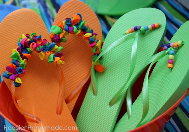 Decorated Flip Flops | Instructions on HoosierHomemade.com