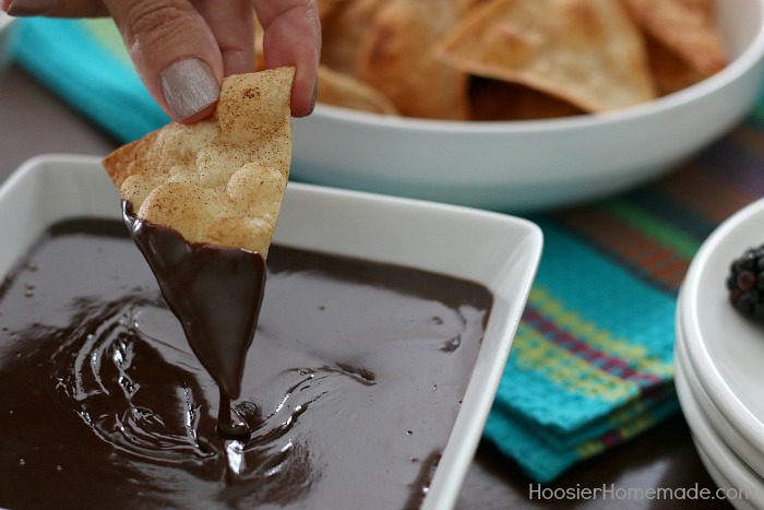 Tortilla chips with Mexican Chocolate