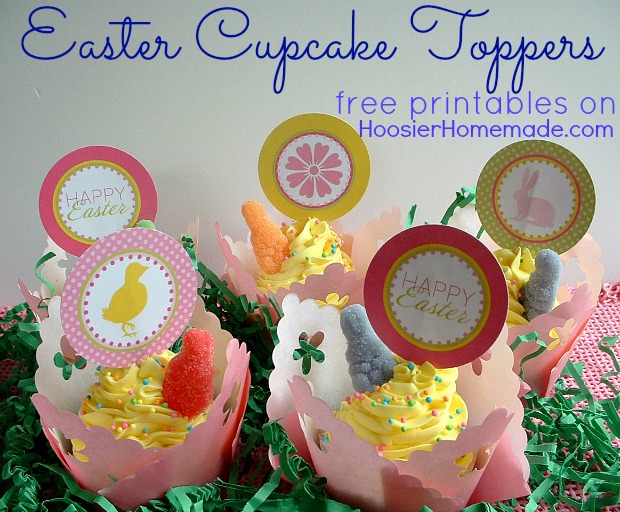 Printable Easter Cupcake Toppers :: HoosierHomemade.com