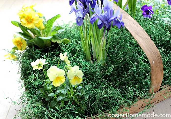 Grass in Easter Flower Basket Centerpiece