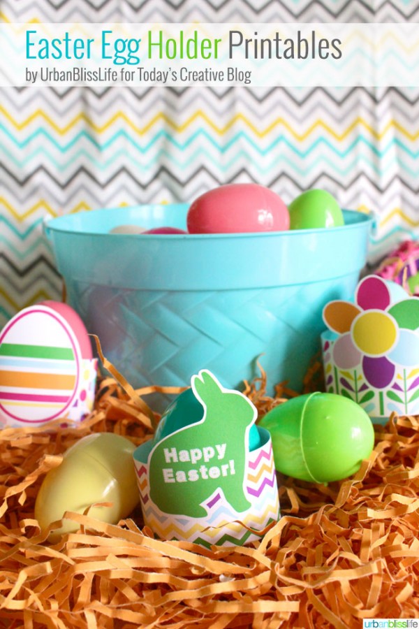 Free Printable Easter Egg Holder - get ready for the Easter bunny to visit! These printables hold a large plastic or dyed egg! Perfect for your Easter table! Pin to your Easter Board!