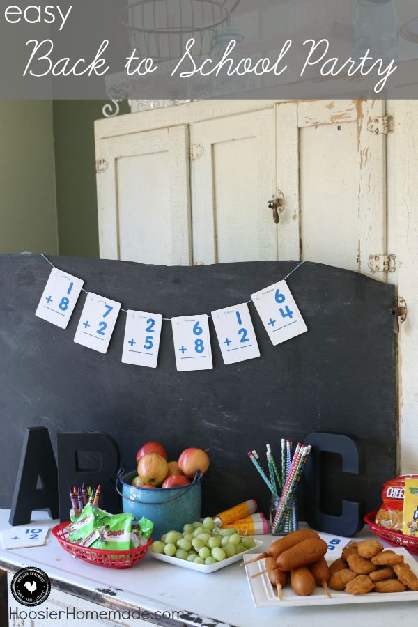 Put together this Easy Back to School Party in minutes! Easy decorations + Easy snacks = LOTS of fun! Click on the Photo for more information on how to create this fun and EASY Party!