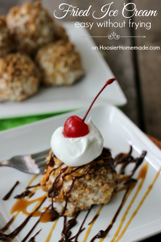 Easy Fried Ice Cream without Frying | Recipe on HoosierHomemade.com