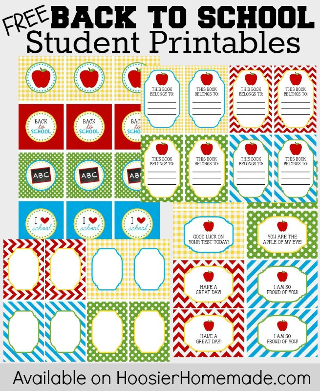 FREE Back to School Student Printables :: Available on HoosierHomemade.com