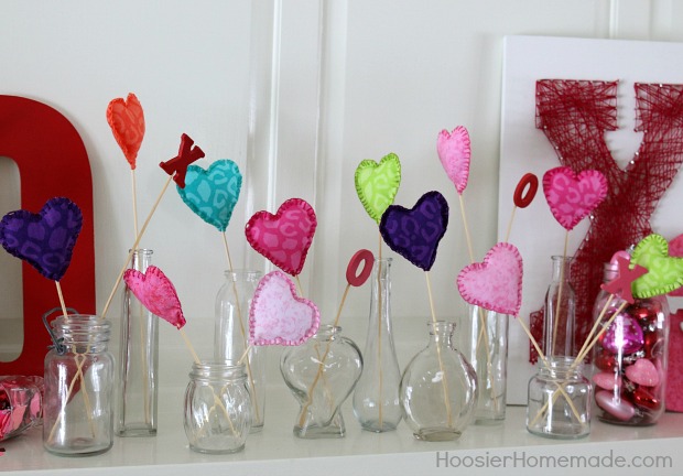 Fabric Hearts on a Stick