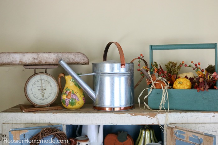 FALL DECORATING: HOOSIER CABINET -- Touches of Autumn in this EASY Fall Decor! 