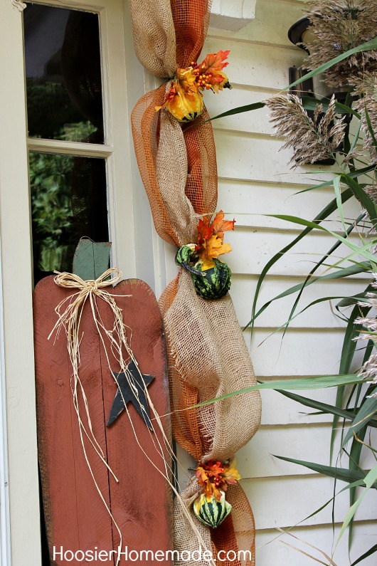 Deco Mesh Fall Garland Tutorial on HoosierHomemade.com