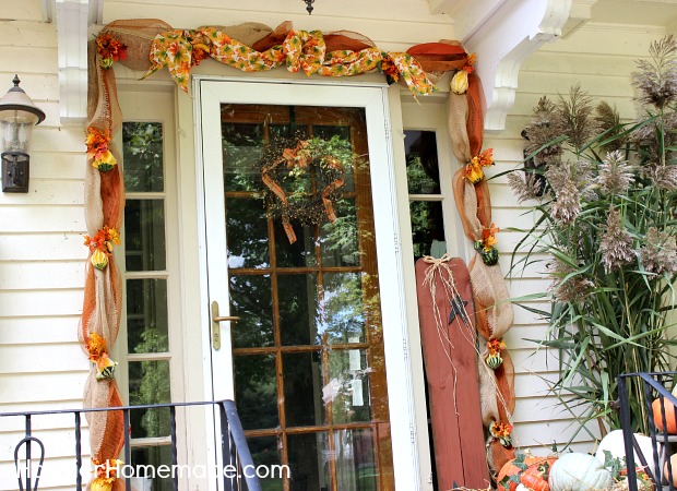 Deco Mesh Fall Garland Tutorial on HoosierHomemade.com