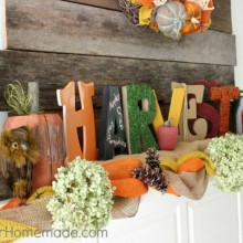 Rustic Fall Mantel Decoration