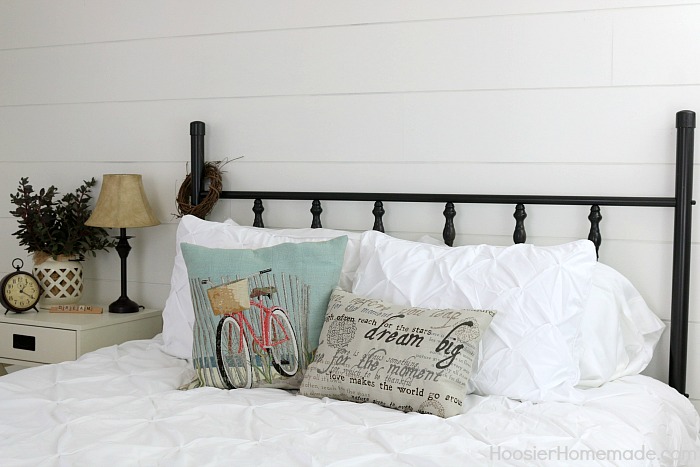 The Magic of Spray Paint: Old Lamp and Brass Headboard Get New Life