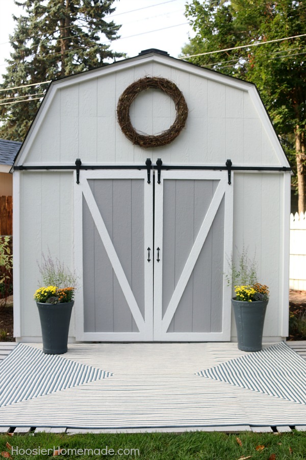 SHE SHED -- This Farmhouse She Shed is AMAZING! Grab a cup of coffee or a glass of wine and be inspired to create a space of your own!