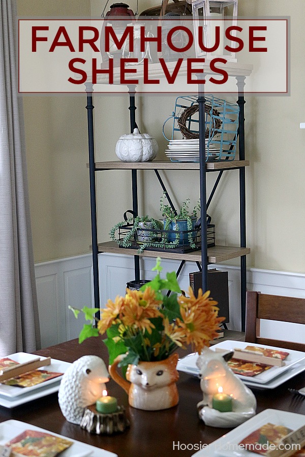 FARMHOUSE SHELF DECOR -- Transform your space with this gorgeous Farmhouse Shelf! Fill it with your favorite Farmhouse Decor!