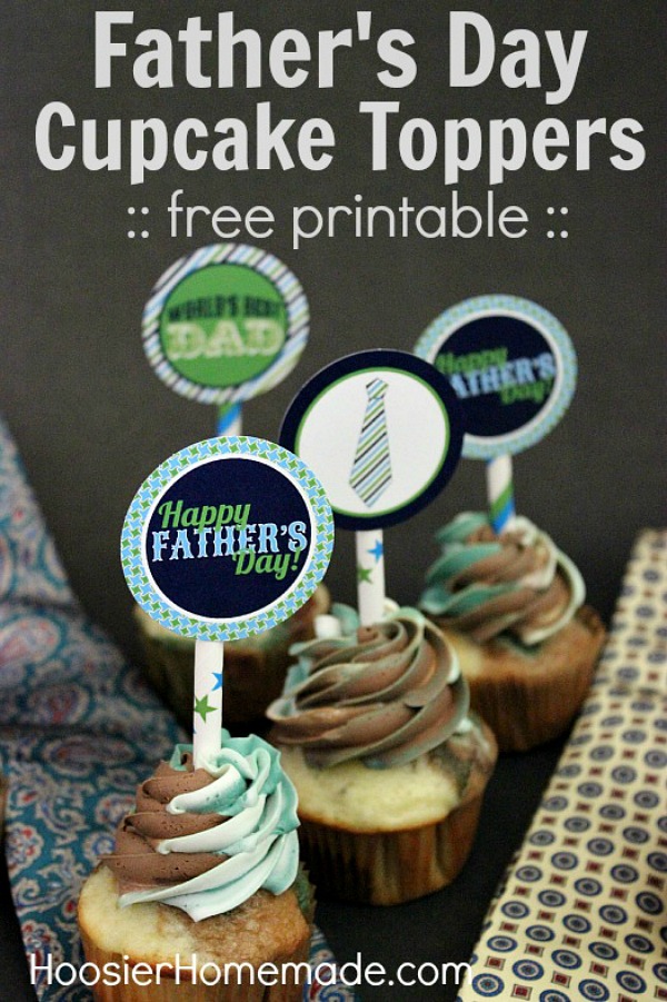 Surprise Dad with these Father's Day Cupcakes! Camouflage Cupcakes with FREE Printable Father's Day Cupcake Toppers! Be sure to save them by pinning to your Recipe Board!