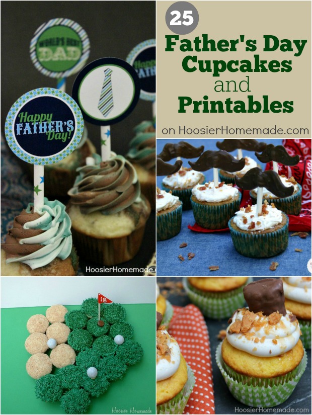 Father's Day Cupcakes and Printables | on HoosierHomemade.com