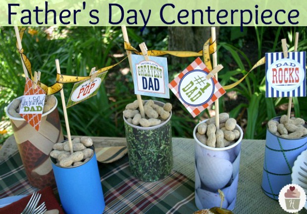 Father's Day Table Centerpiece :: Printables on HoosierHomemade.com