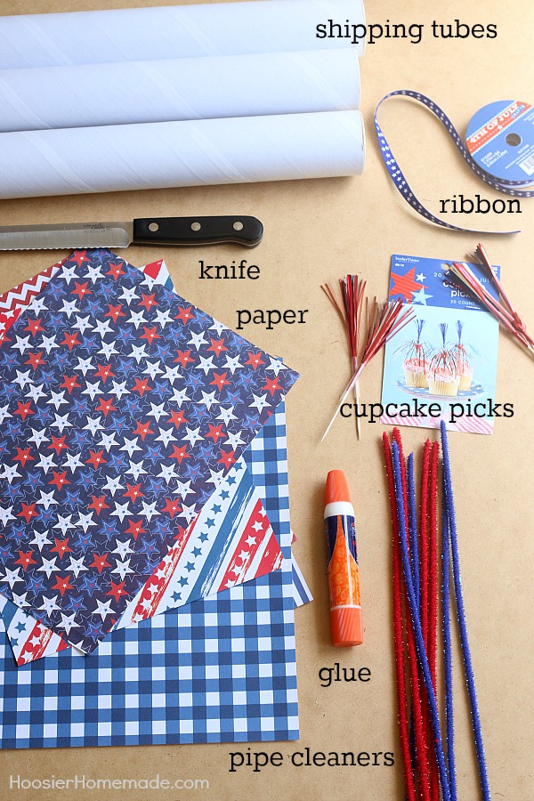 4th of July Party Ideas -- these SUPER fun Firecracker Favors are really easy to make! The kids can help too! Fill them with small toys, candy, glow sticks and more for a fun 4th of July Party Idea! 