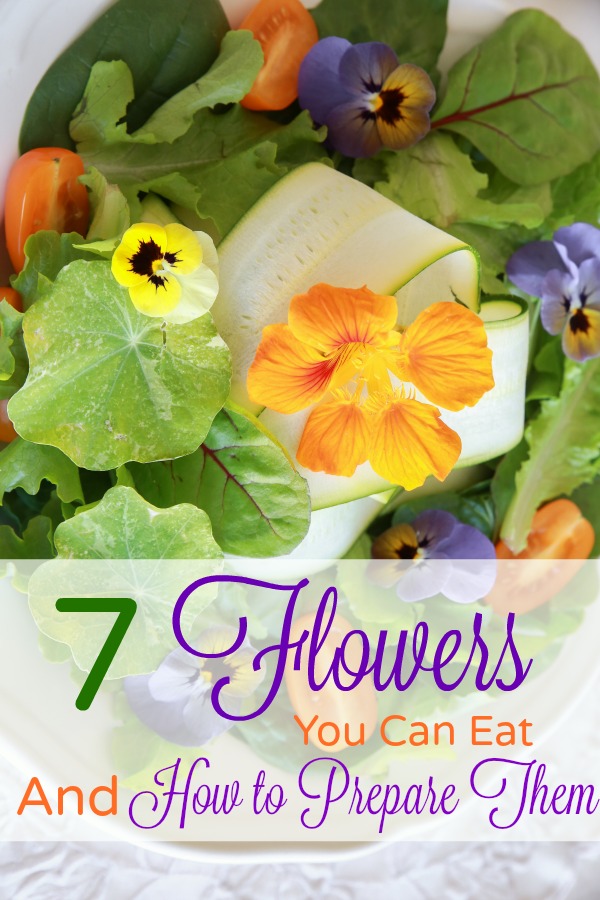 Edible Flower List -- Flowers are gorgeous! BUT did you know that you can EAT some of them? Learn about 7 flowers you can eat AND how to prepare them! 